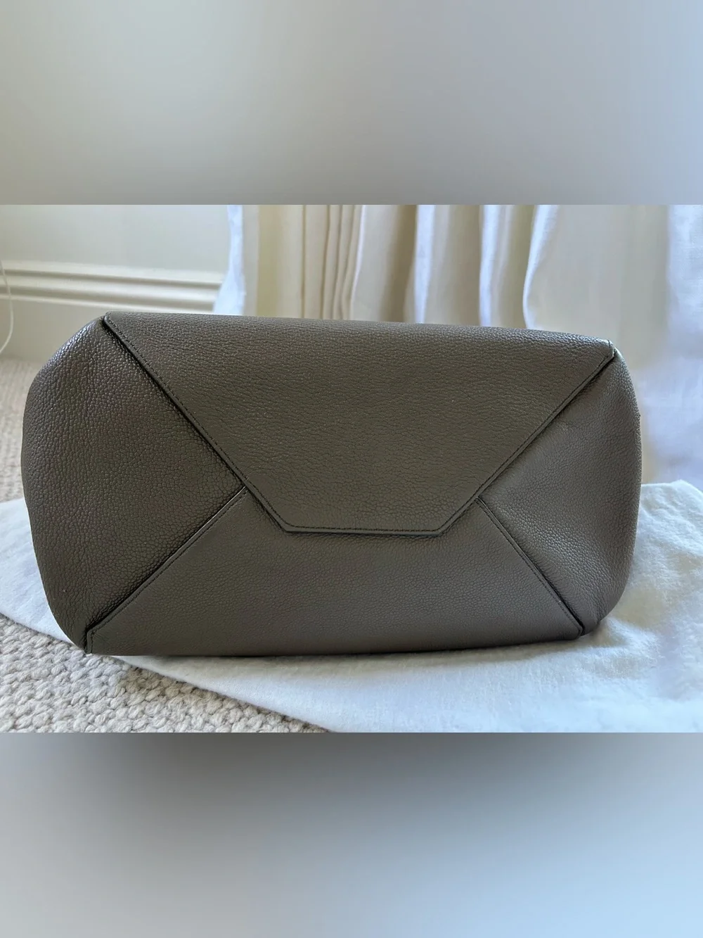 Celine Leather Small Cabas Phantom w/ Belt in Taupe